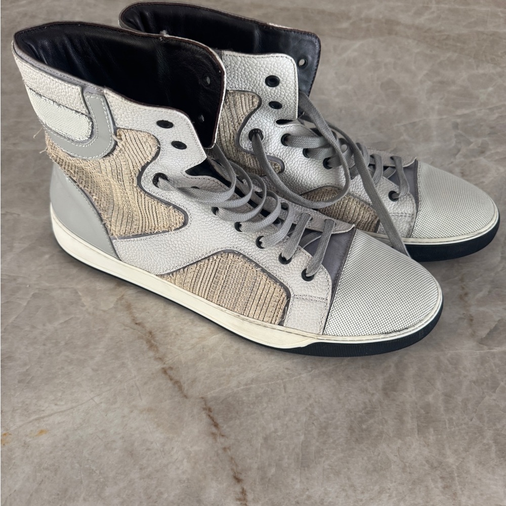 Nike Gray and Cream High-Top Sneakers